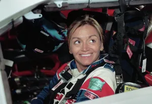 Prints of NASCAR Race Car Driver Shawna Robinson during test driving car at Ontario Motor Speedway, April 3, 2001 in Ontario, California. (Photo by Bob Riha, Jr./Getty Images) Chasing Speed: Motorsport in Motion: NASCAR Driver Shawna Robinson