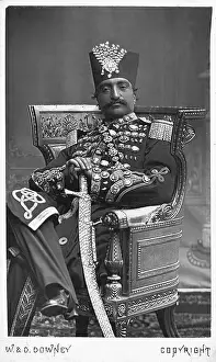 Shah Prints: Naser Od-Din/Iranian Shah Seated/Throne