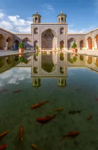 Mosques Around The World Prints: Nasir Al-Mulk Mosque with the reflection, Shiraz, Iran