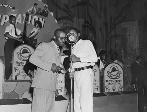 Memphis Prints: Nat Williams with Gun Listening to Singer