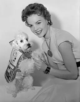 Natalie Wood Posing with Her Dog
