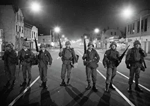 National Guard with Rifles During Riot