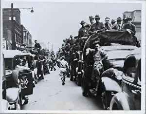 National Guard Troops Wait in Trucks