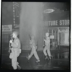 National Guard Walking in Watts During Riots