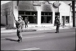 Watts Prints: National Guardsmen Move Down Avalon St