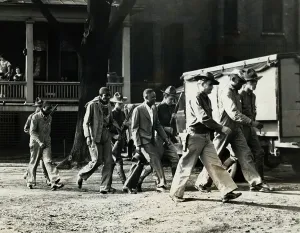 Decatur Prints: National Guardsmen with Scottsboro Suspects