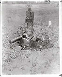 Bloomington Prints: National Guardsmen Using Machine Gun
