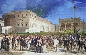 Battles And War Prints: National homage in front of the royal residence in Munich on 17 July 1870