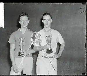 National Racquet Doubles Champions Posing for Camera
