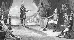 Native American Giving Himself up to Soldiers