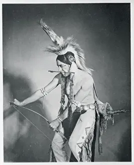Native American Stringing a Bow