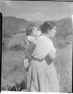 North Carolina Prints: Native American Woman with a Baby
