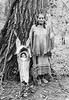 Offspring Prints: Native American Woman and Baby in Cradleboard
