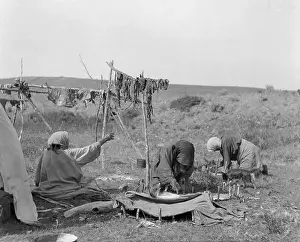 Montana Prints: Native American Women Drying Meat