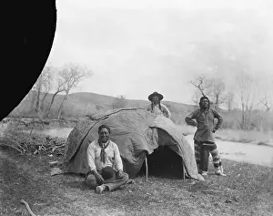 Montana Prints: Native Americans Outside Sweat Lodge