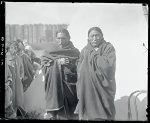 Wrapped Prints: Native Tribe Representatives Standing and Wrapped in Blankets