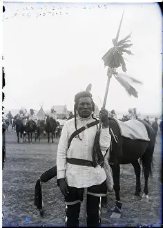 Native Am With Wand, Feather