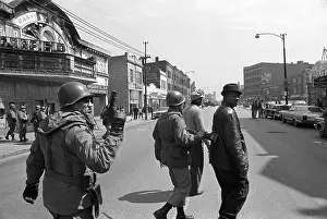 Clearing Prints: Natl Guard Holding Guns, Clearing Street