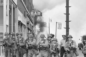 Storefront Prints: Natl Guardsmen With Bayonets, Detroit