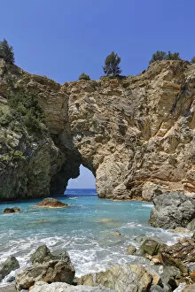 Images Dated 5th June 2013: Natural arch, coast in Antiochia ad Cragum, Turkish Riviera, Gazipasa, Antalya Province, Turkey