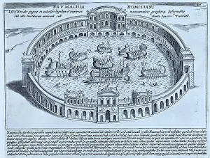 Battles Prints: The Naumachia of Domitian. A naumachia refers to the depiction of a naval battle among the Romans