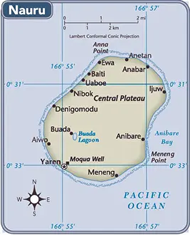 Nauru country map