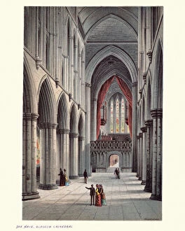Images Dated 11th November 2017: The Nave, Glasgow Cathedral, Scotland, 19th Century