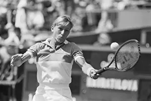 Czechoslovakian Prints: Navratilova Returning Shot