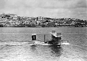 Lisbon Prints: Navy Airplane In Lisbon Harbor