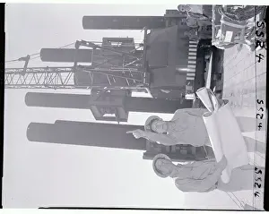 Cape Cod Prints: Navy Contractors at Building Site