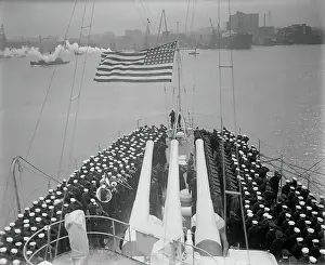 Charlestown Prints: Navy Crew Raising Flag