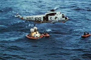 US Navy Helicopter Retrieving Astronauts