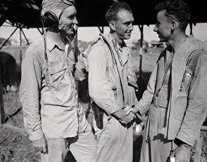 Philippines Prints: Navy Pilots Greeting Eachother