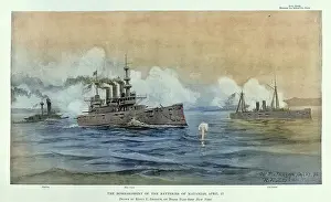 US Navy warships, USS New York, bombarded the defences at Matanzas, Cuba, Spanish-American War, Military History
