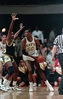Annapolis Prints: NCAA Basketball Player David Robinson in Action on the Court