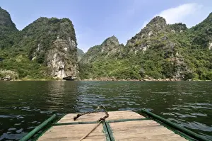 Southeast Prints: Near Ninh Binh, on the way along the river to the caves of Trung Anh