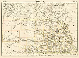 Images Dated 30th September 2017: Nebraska map 1884