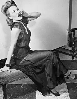 Negligee Prints: Negligee Model Yawning