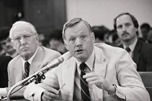 William Pierce Rogers Prints: Neil Armstrong Answering Question