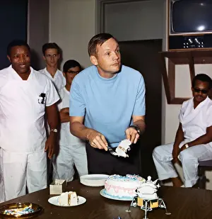 Neil Armstrong Cutting His Birthday Cake