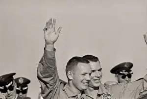 Neil Armstrong and David Scott Waving