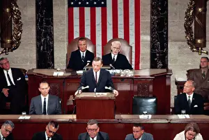 Agnew Prints: Neil Armstrong Delivering Speech Before Congress