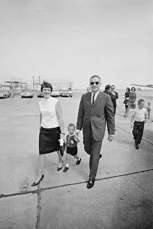 Neil Armstrong and Family Walking on Air Base
