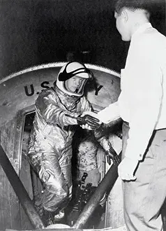 Neil Armstrong Being Helped Out of Space Capsule