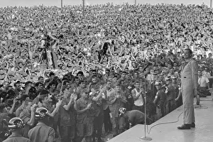 Long Binh Prints: Neil Armstrong Standing on Stage Before Crowd