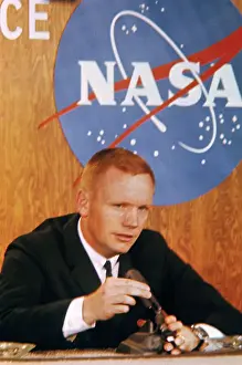 Neil Armstrong Talking to Press