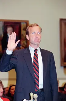 Oath Prints: Neil Bush Being Sworn in Before Committee