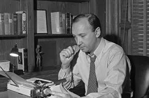 Neil Simon Working at Typewriter
