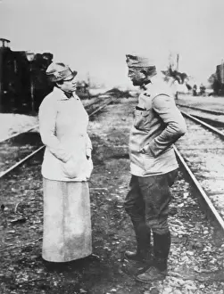 Poland Prints: Nellie Bly Speaking with Austrian Officer