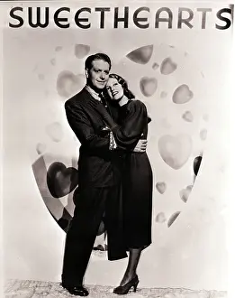 Heart Shape Prints: Nelson Eddy & Jeanette Macdonald Hugging